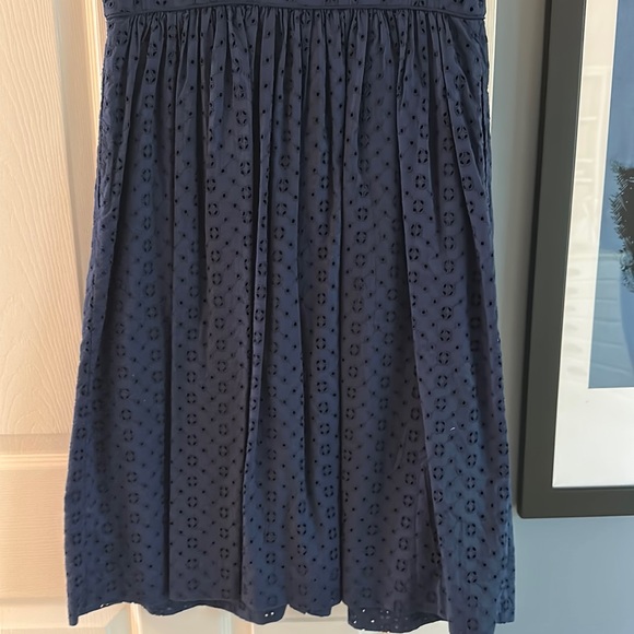 J. Crew Navy Eyelet Sleeveless Dress - Picture 7 of 7